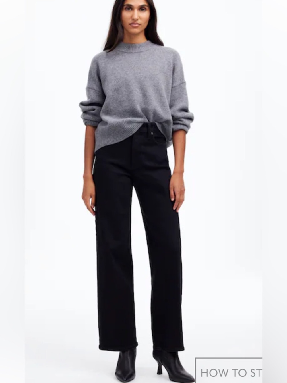 Madewell Black Denim Jeans with Tan Leather Patch